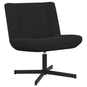 Schwarzer Drehstuhl Schafsleder 63x75x76cm