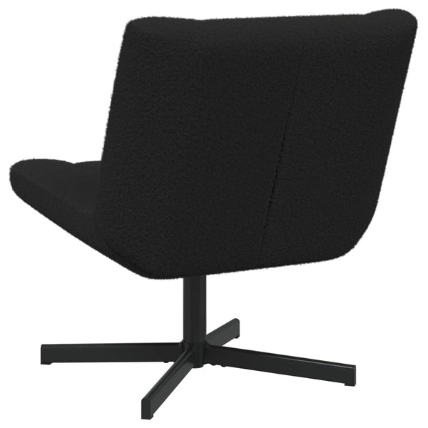Schwarzer Drehstuhl Schafsleder 63x75x76cm
