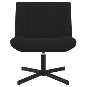 Schwarzer Drehstuhl Schafsleder 63x75x76cm