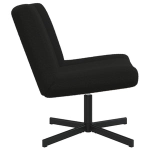 Schwarzer Drehstuhl Schafsleder 63x75x76cm