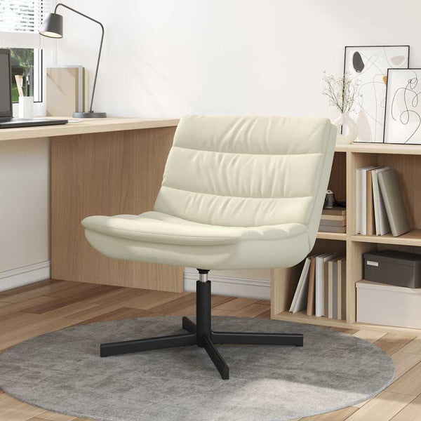 Creme Drehstuhl PU 63x75x76 cm