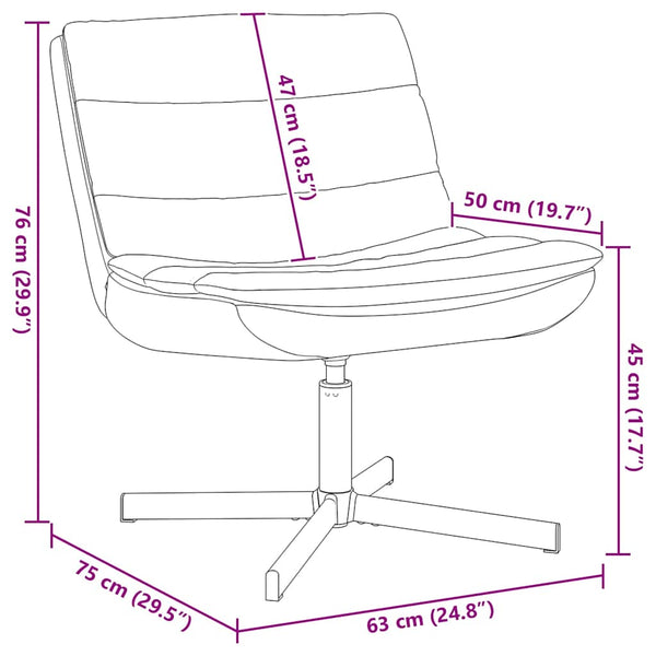 Drehstuhl Weinrot PU 63x75x76 cm