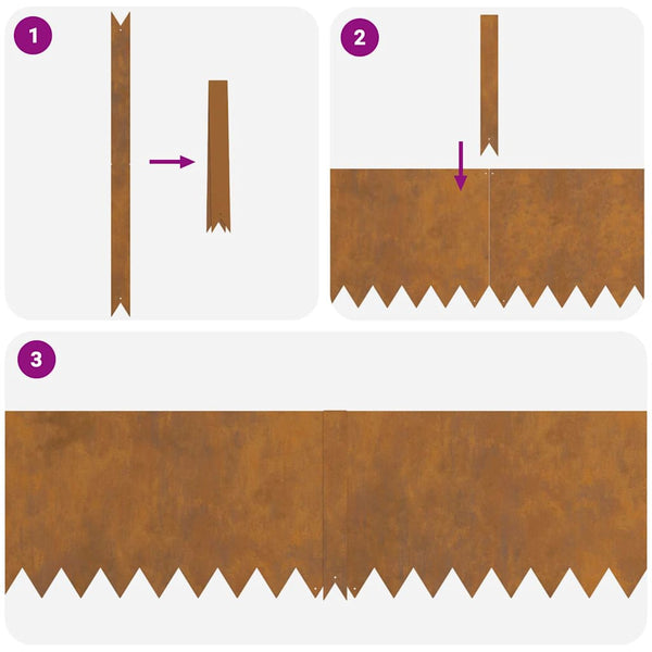 Rasenkante Rost Optik 50er Set 100x30cm