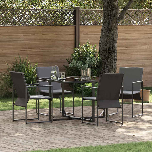 Garten Essgruppe 5-teilig Schwarz Stahl