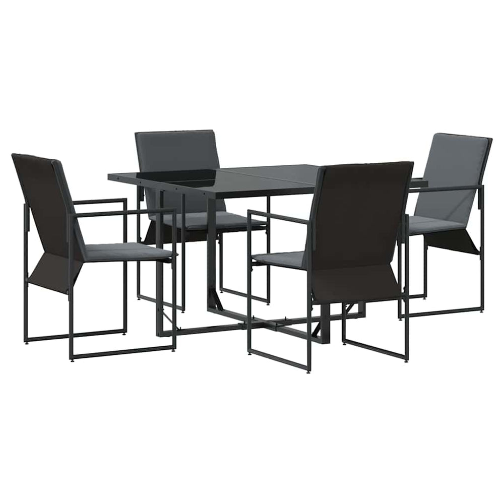 Garten Essgruppe 5-teilig Schwarz Stahl