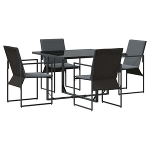 Garten Essgruppe 5-teilig Schwarz Stahl