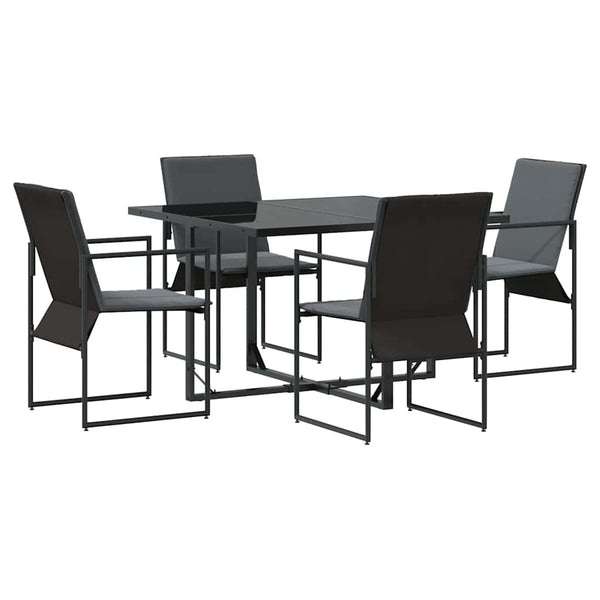 Garten Essgruppe 5-teilig Schwarz Stahl
