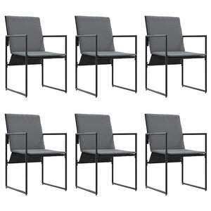 Garten Essgruppe 7-teilig Schwarz Stahl