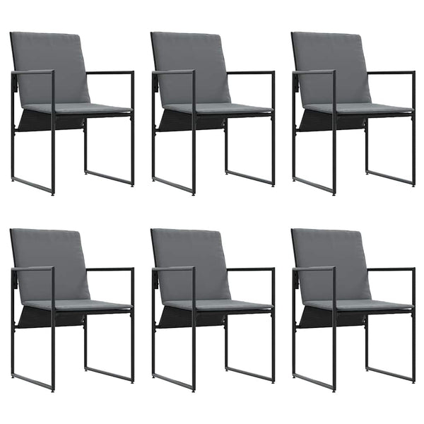 Garten Essgruppe 7-teilig Schwarz Stahl