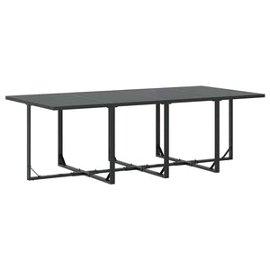 Garten Essgruppe 9-teilig Schwarz Stahl