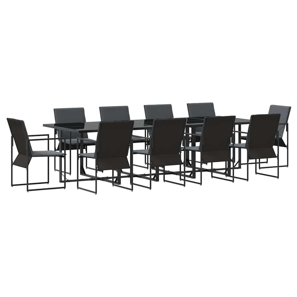 vidaXL Ensemble de salle à manger de jardin 11 pcs Acier Noir
