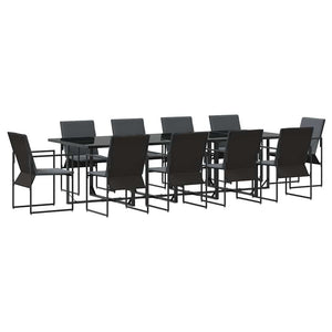 Garten Essgruppe 11-teilig Schwarz Stahl