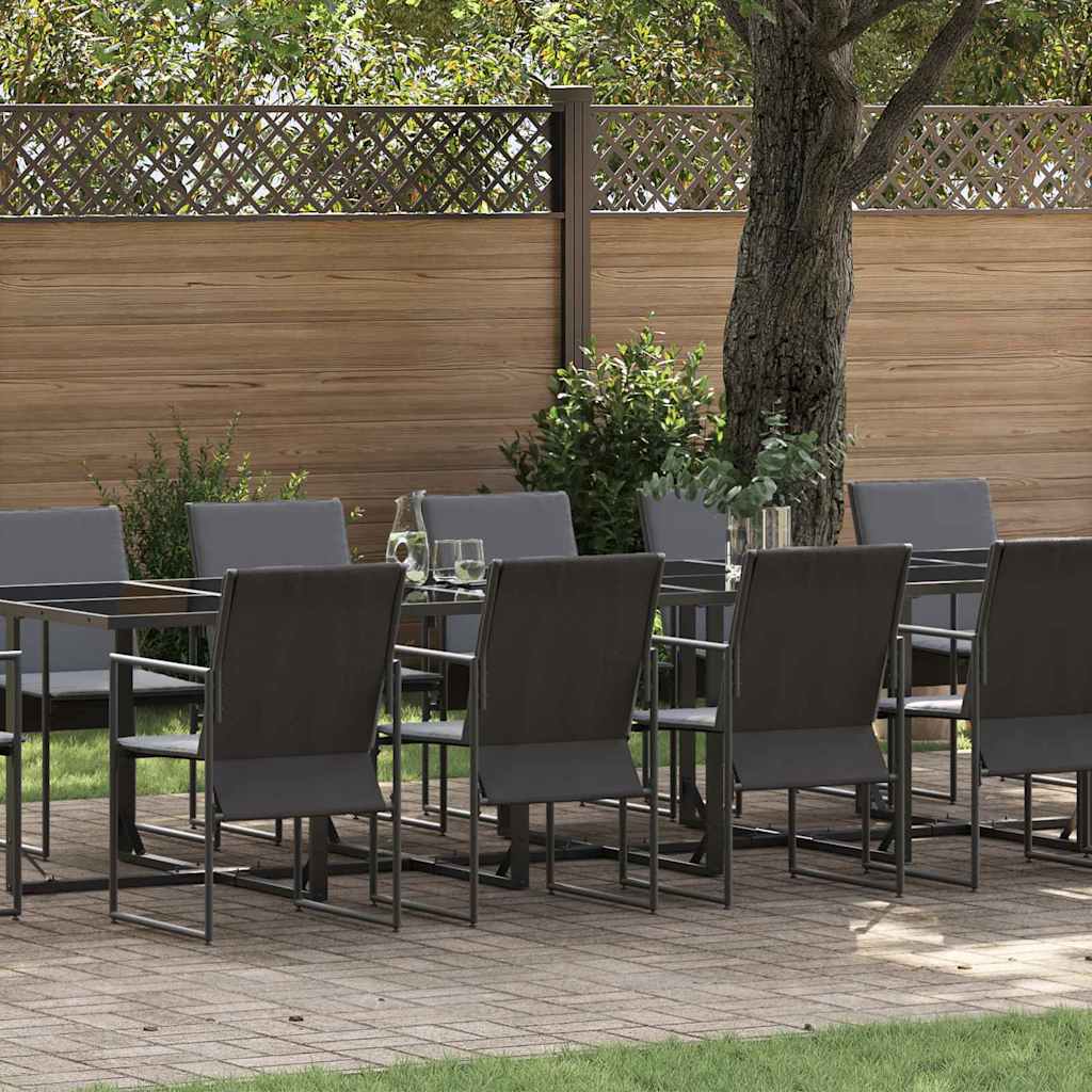 Garten Essgruppe 13-teilig Schwarz Stahl