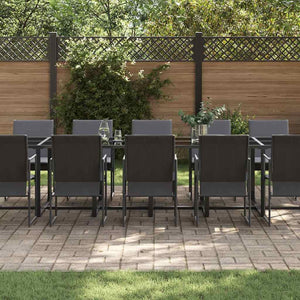 Garten Essgruppe 13-teilig Schwarz Stahl