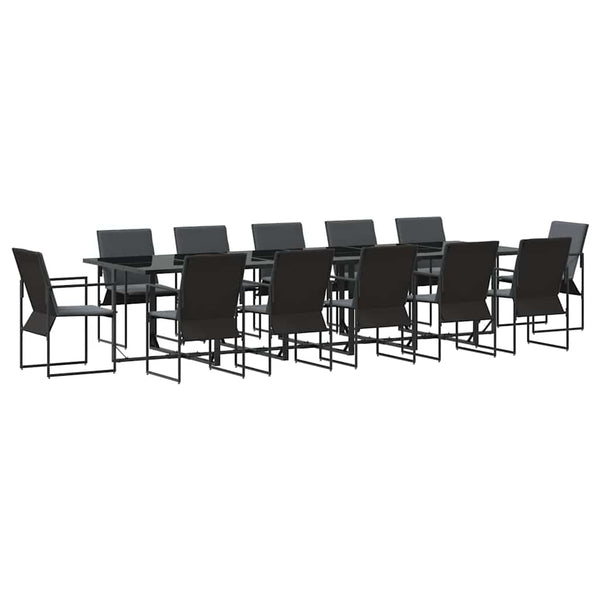 Garten Essgruppe 13-teilig Schwarz Stahl