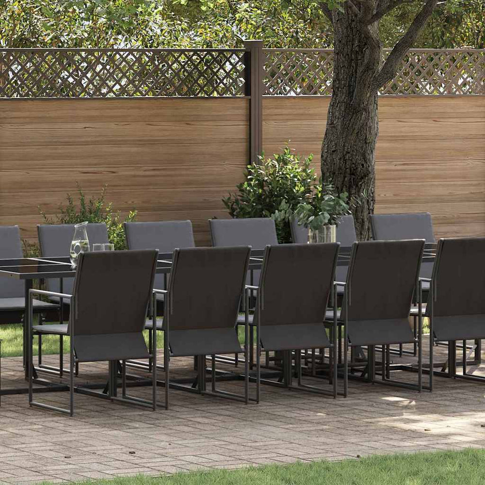 vidaXL Salon de jardin 17 pcs Noir Acier