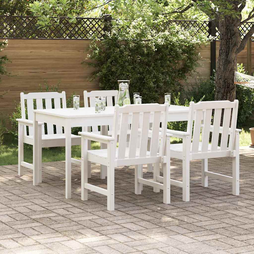 Gartenstuhl 4er Set Weiß Polyethylen