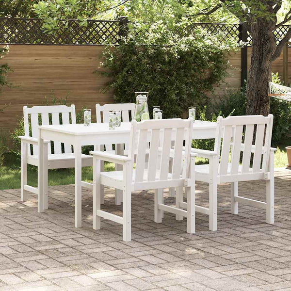 Gartenstuhl 4er Set Weiß Polyethylen