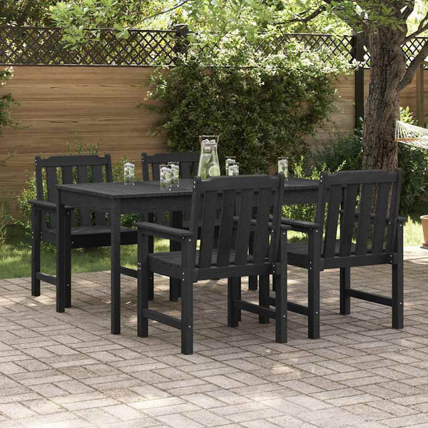 Gartenstühle 4er Set Schwarz Polyethylen