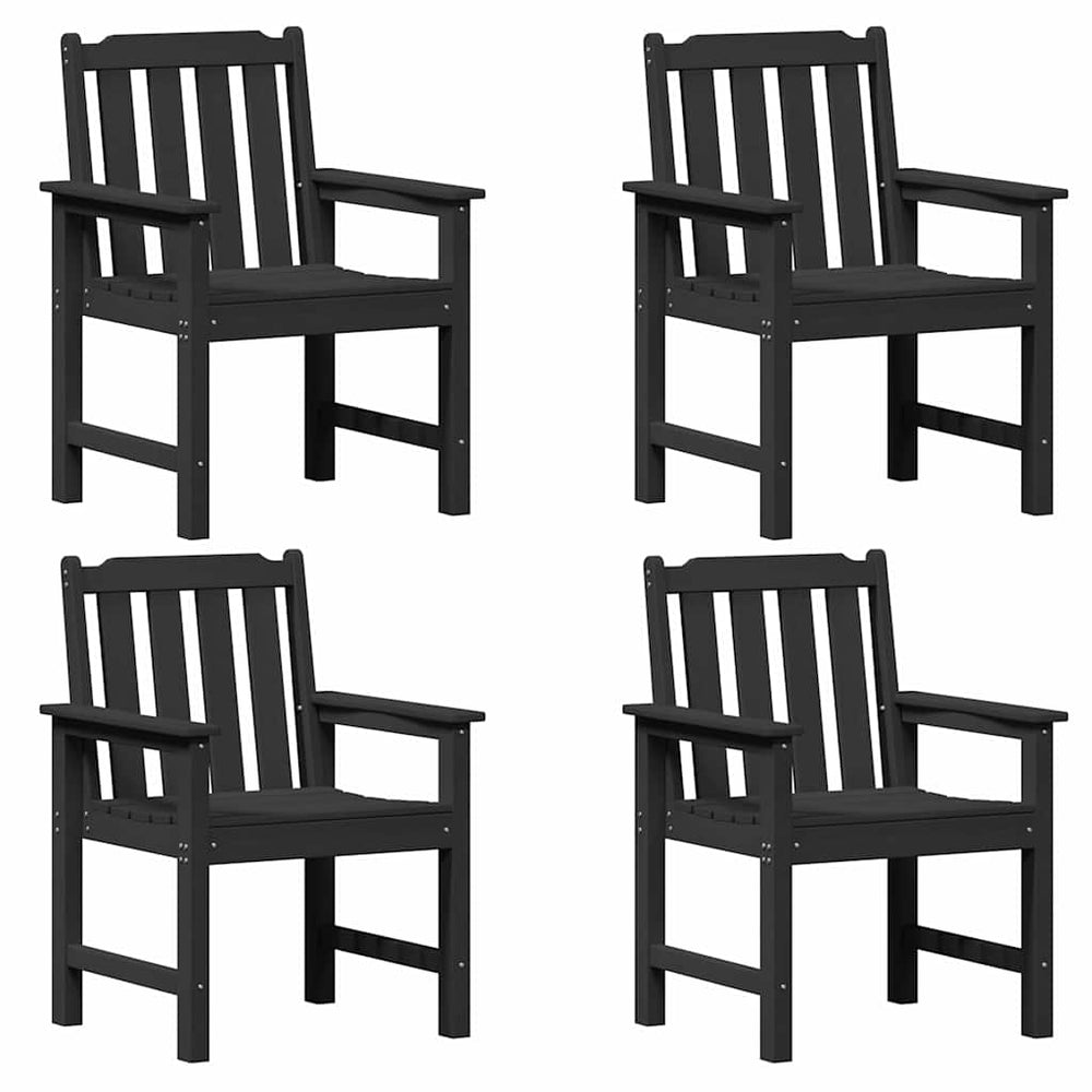 Gartenstühle 4er Set Schwarz Polyethylen