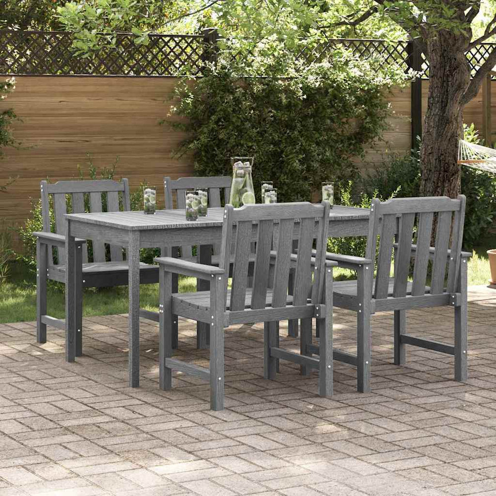 Gartenstuhl 4er Set Hellgrau Polyethylen