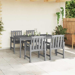 Gartenstuhl 4er Set Hellgrau Polyethylen