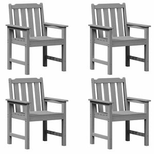 Gartenstuhl 4er Set Hellgrau Polyethylen