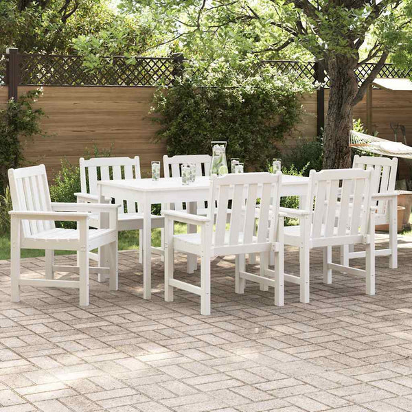 Gartenstuhl 6er Set Weiß Polyethylen