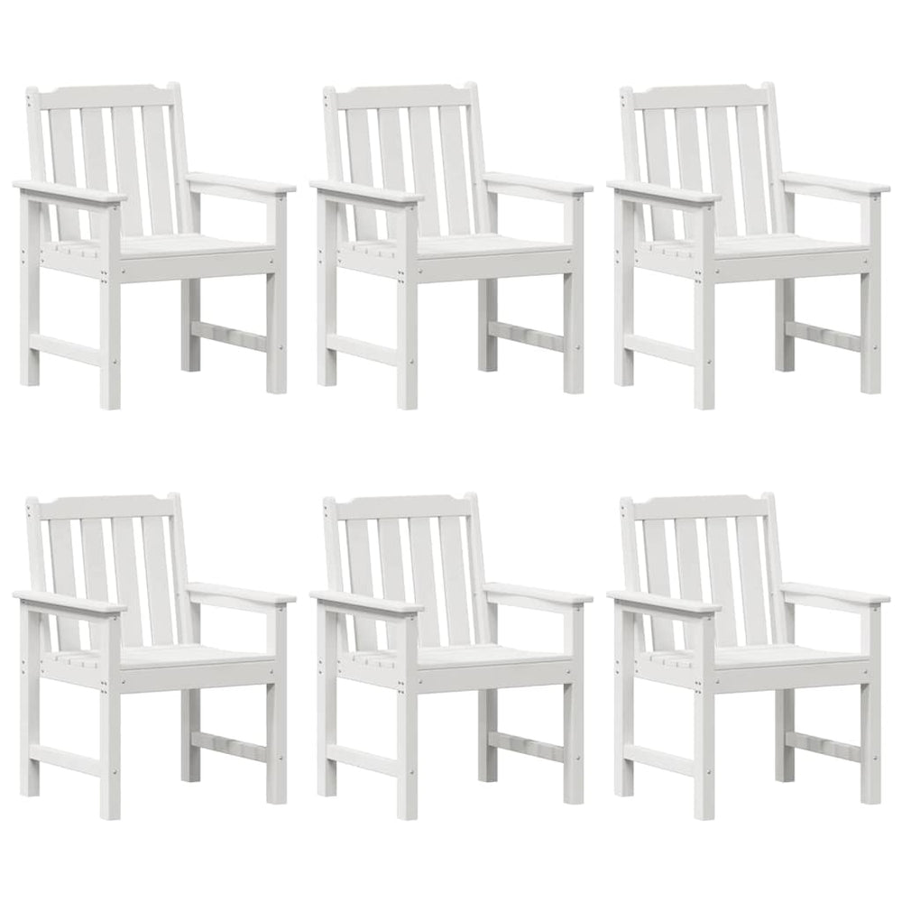 Gartenstuhl 6er Set Weiß Polyethylen