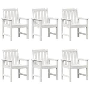 Gartenstuhl 6er Set Weiß Polyethylen