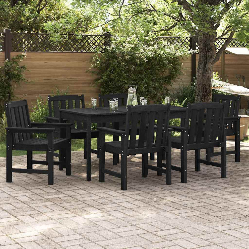 Gartenstuhl 6er Set Schwarz Polyethylen
