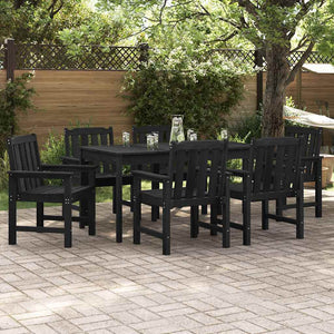 Gartenstuhl 6er Set Schwarz Polyethylen
