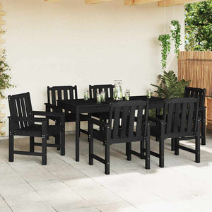 Gartenstuhl 6er Set Schwarz Polyethylen