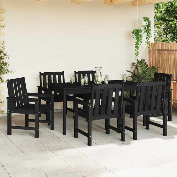 Gartenstuhl 6er Set Schwarz Polyethylen