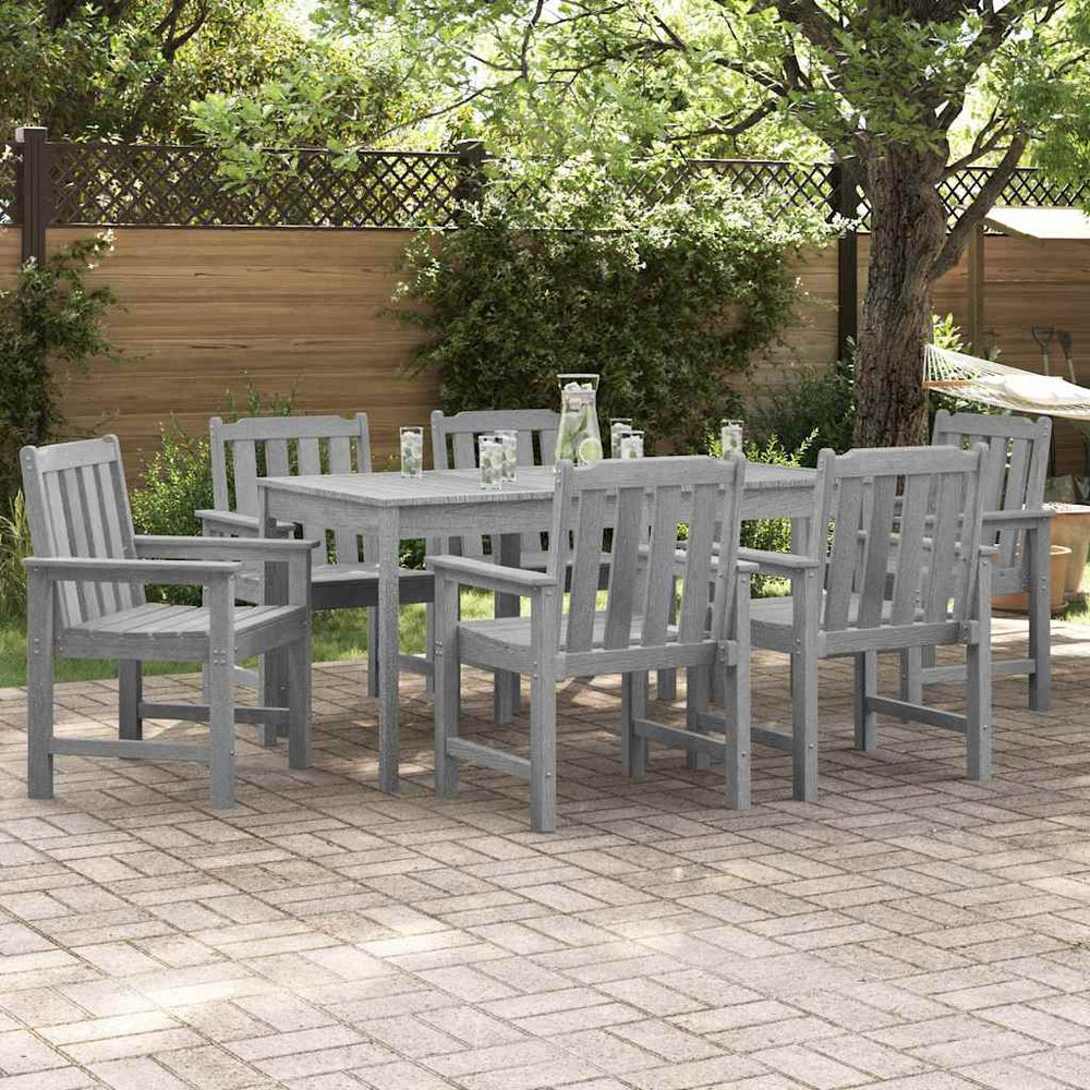 Gartenstuhl 6er Set Hellgrau Polyethylen
