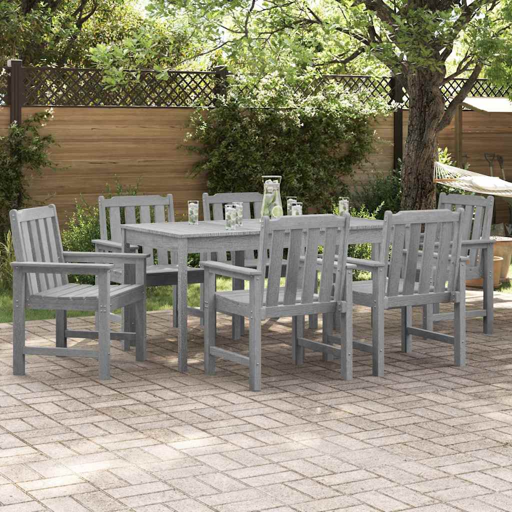 Gartenstuhl 6er Set Hellgrau Polyethylen
