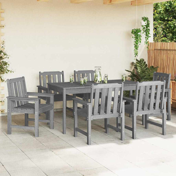 Gartenstuhl 6er Set Hellgrau Polyethylen