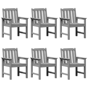 Gartenstuhl 6er Set Hellgrau Polyethylen