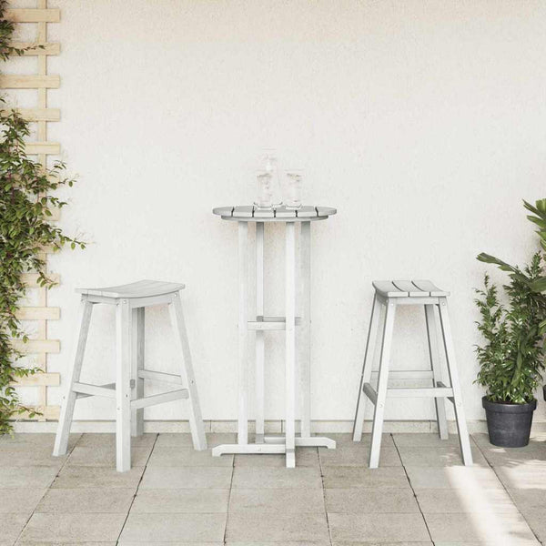Garten Bar Set 3-teilig Weiß HDPE