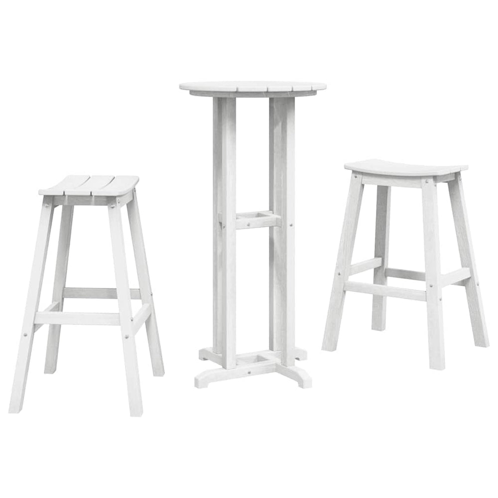 Garten Bar Set 3-teilig Weiß HDPE