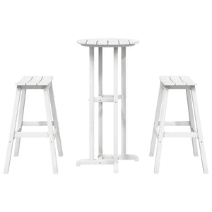 Garten Bar Set 3-teilig Weiß HDPE