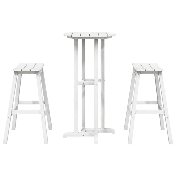 Garten Bar Set 3-teilig Weiß HDPE