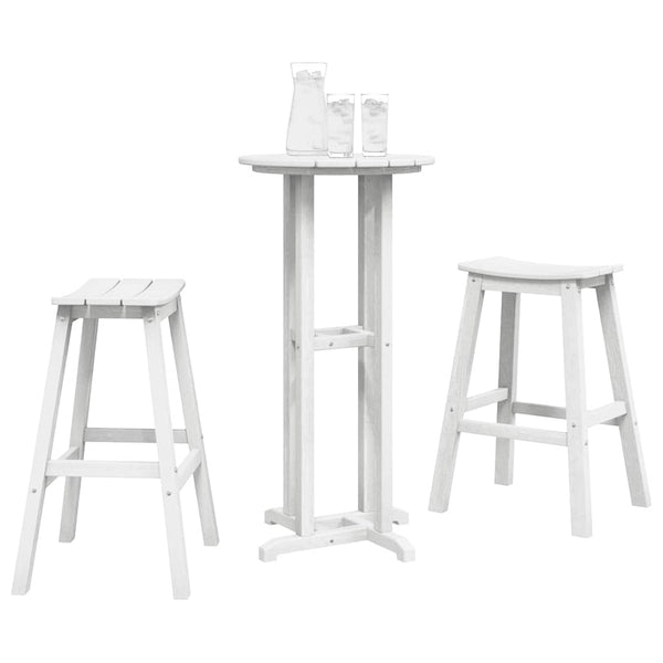 Garten Bar Set 3-teilig Weiß HDPE