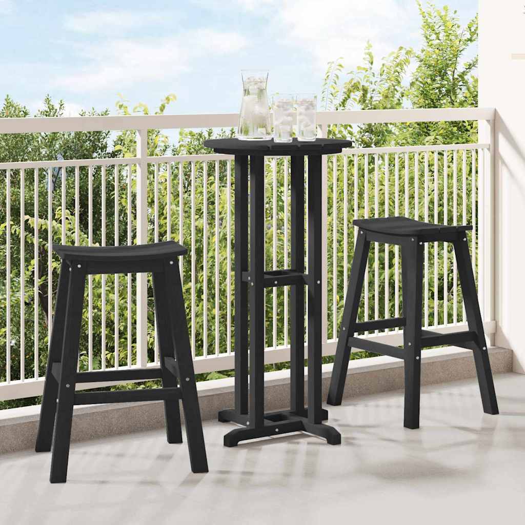 Garten Bar Set 3-teilig Schwarz HDPE