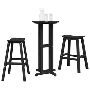 Garten Bar Set 3-teilig Schwarz HDPE