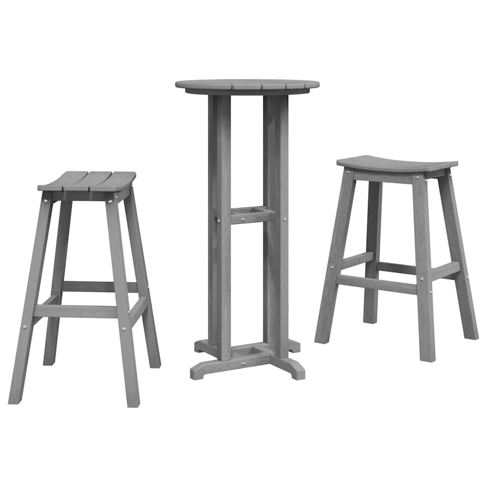 Garten Bar Set 3-teilig Hellgrau