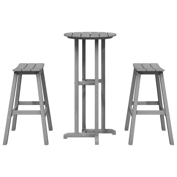 Garten Bar Set 3-teilig Hellgrau