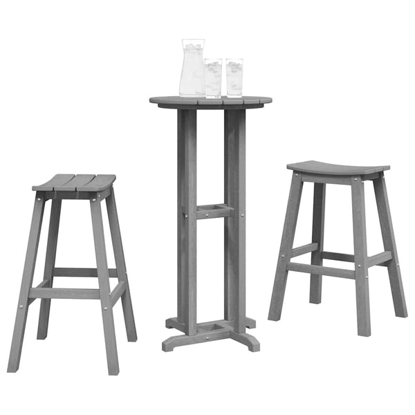 Garten Bar Set 3-teilig Hellgrau