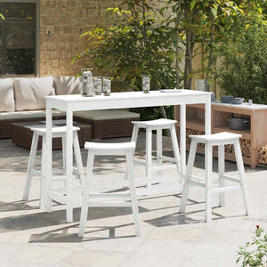 Garten Bar Set Weiß HDPE 4-teilig