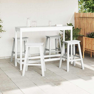 Garten Bar Set Weiß HDPE 4-teilig